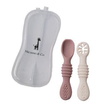 Silicone Spoons - Old Pink and Cream White