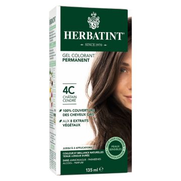 Permanent hair color gel - 4C Ash Chestnut