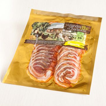 Organic cured meats - Sliced ​​pancetta