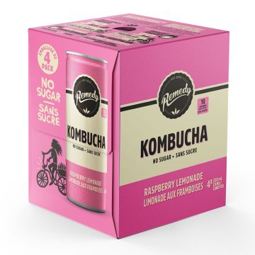 Organic Raw Kombucha - Raspberry lemonade x4