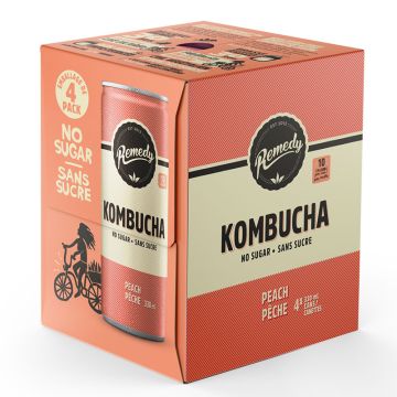 Organic Raw Kombucha - Peach x4