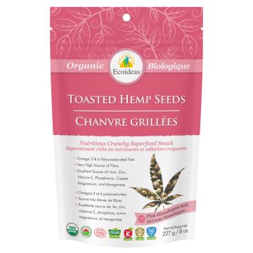 Organic toasted hemp seeds - Hymalayan pink salt