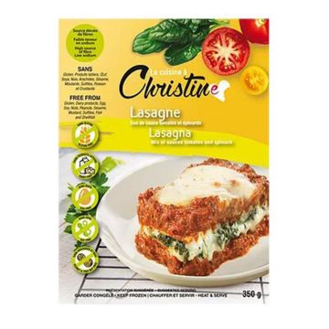 Frozen Lasagna - Mix of tomato and spinach sauces