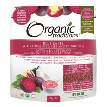 Organic Beet Latte with Fermented Beets and Probiotics