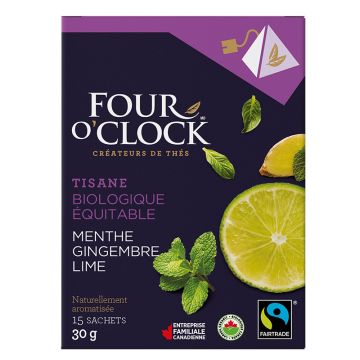 Organic Fairtrade Lime Ginger Mint Herbal Tea